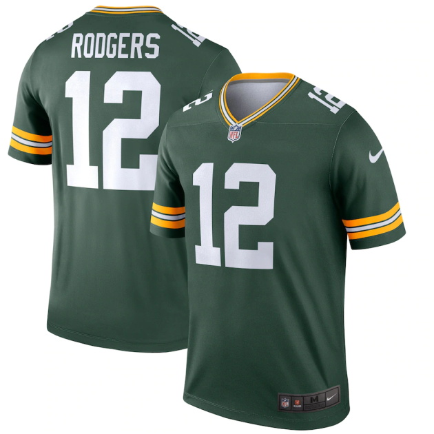 mens nike aaron rodgers green green bay packers legend jersey